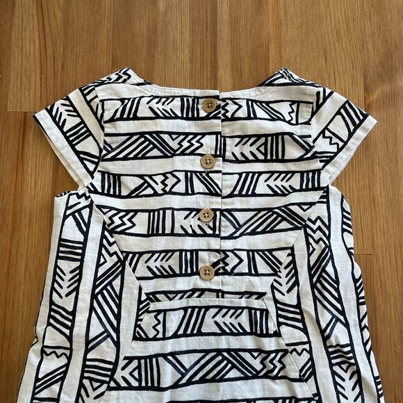 GENUINE KIDS OshKosh Toddler Dress 3T Black/White Tribal Print Cotton - Picture 7 of 12
